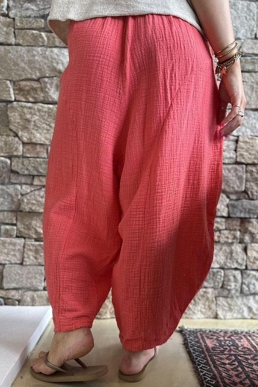 Tasha Cushion Cotton Sia Barrel Pant Watermelon